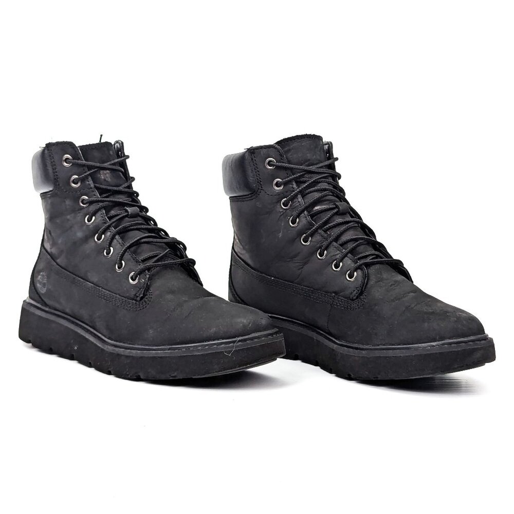 Timberland Women Sensorflex Black Nubuck Lace-up Combat Boots sz 7.5